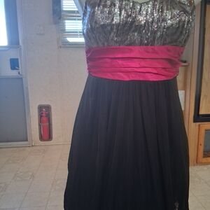 Elegant Sequin and Satin Dress